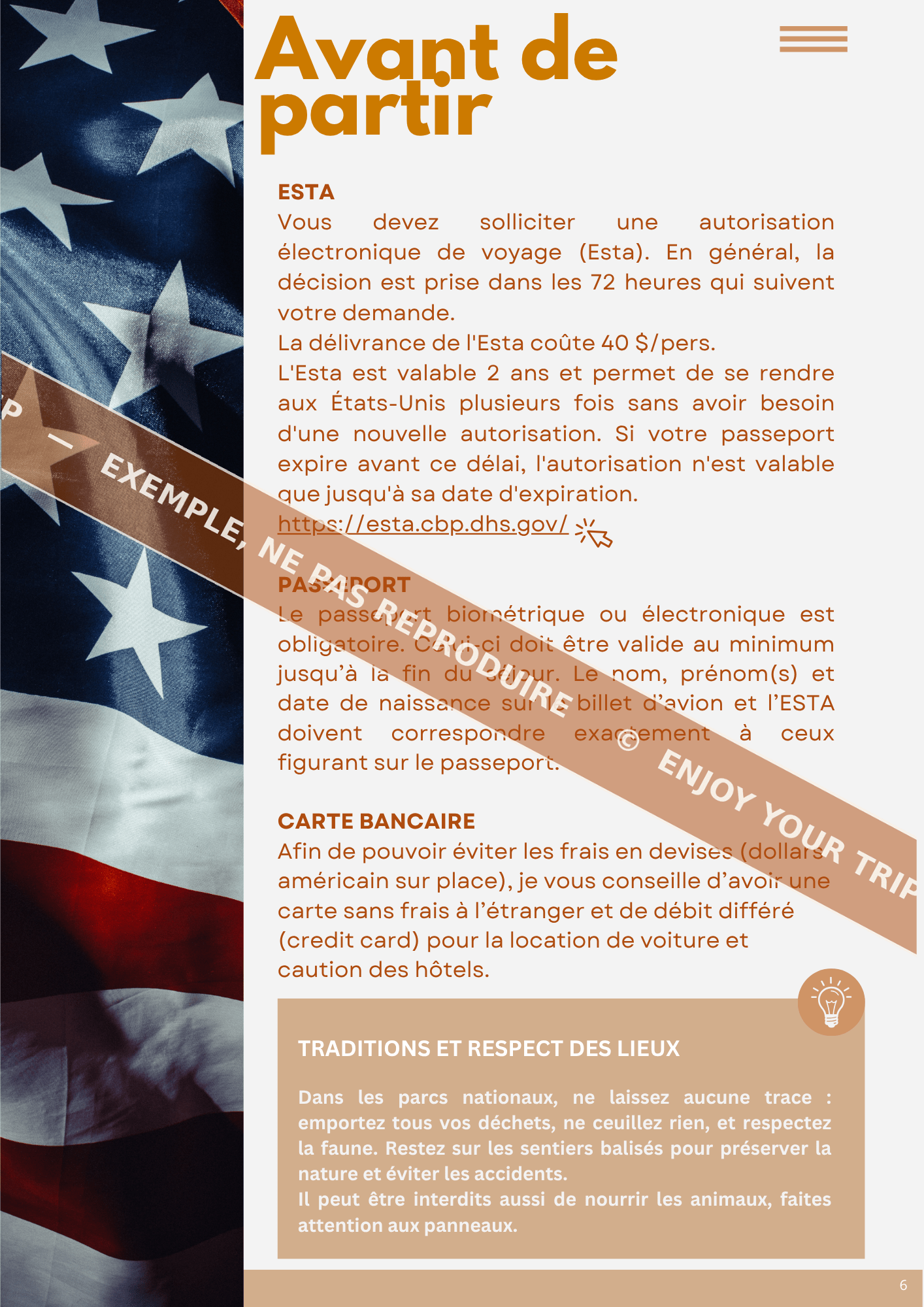 Exemple carnet de voyage | Travel planner - Enjoy your trip