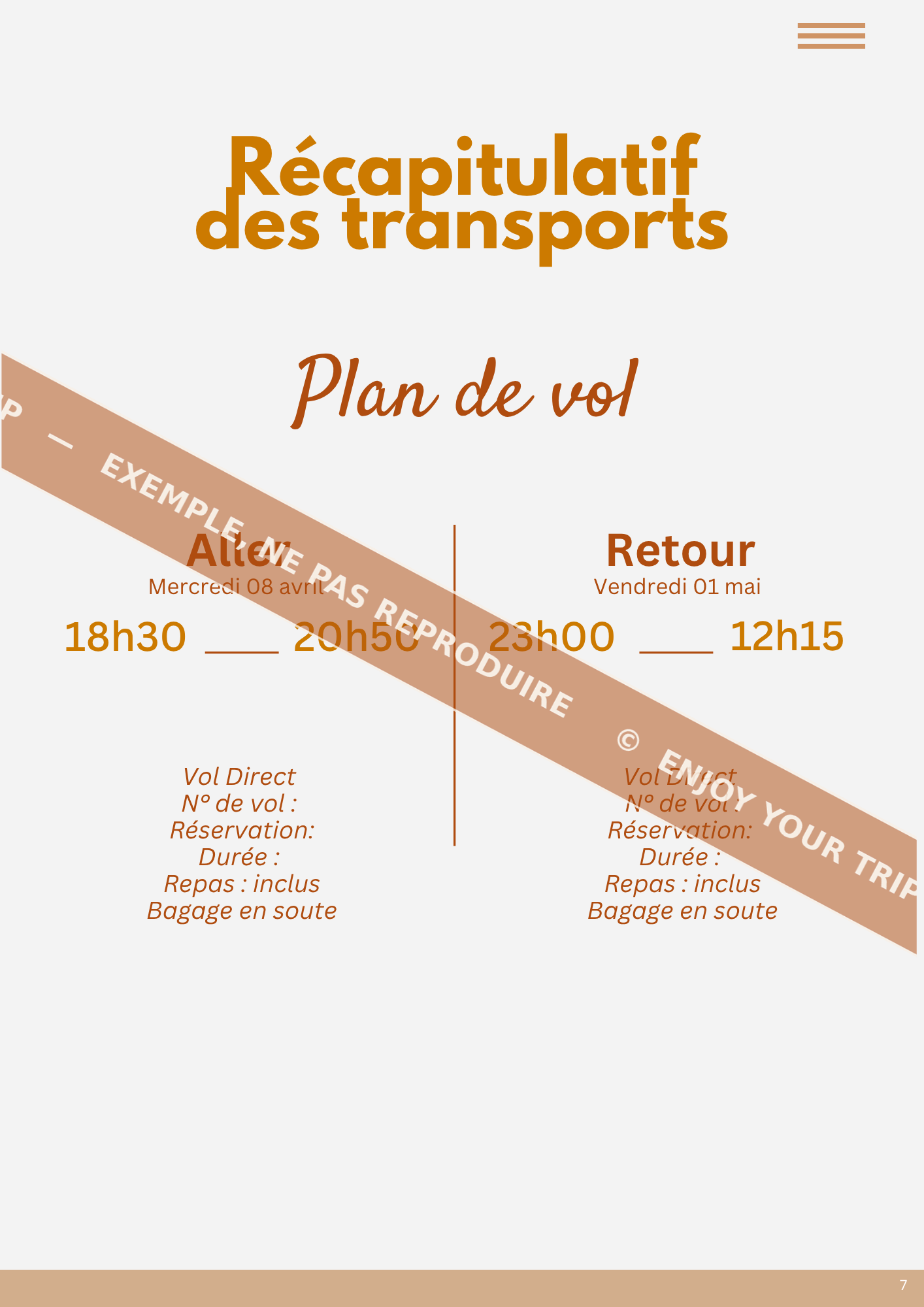 Exemple carnet de voyage | Travel planner - Enjoy your trip