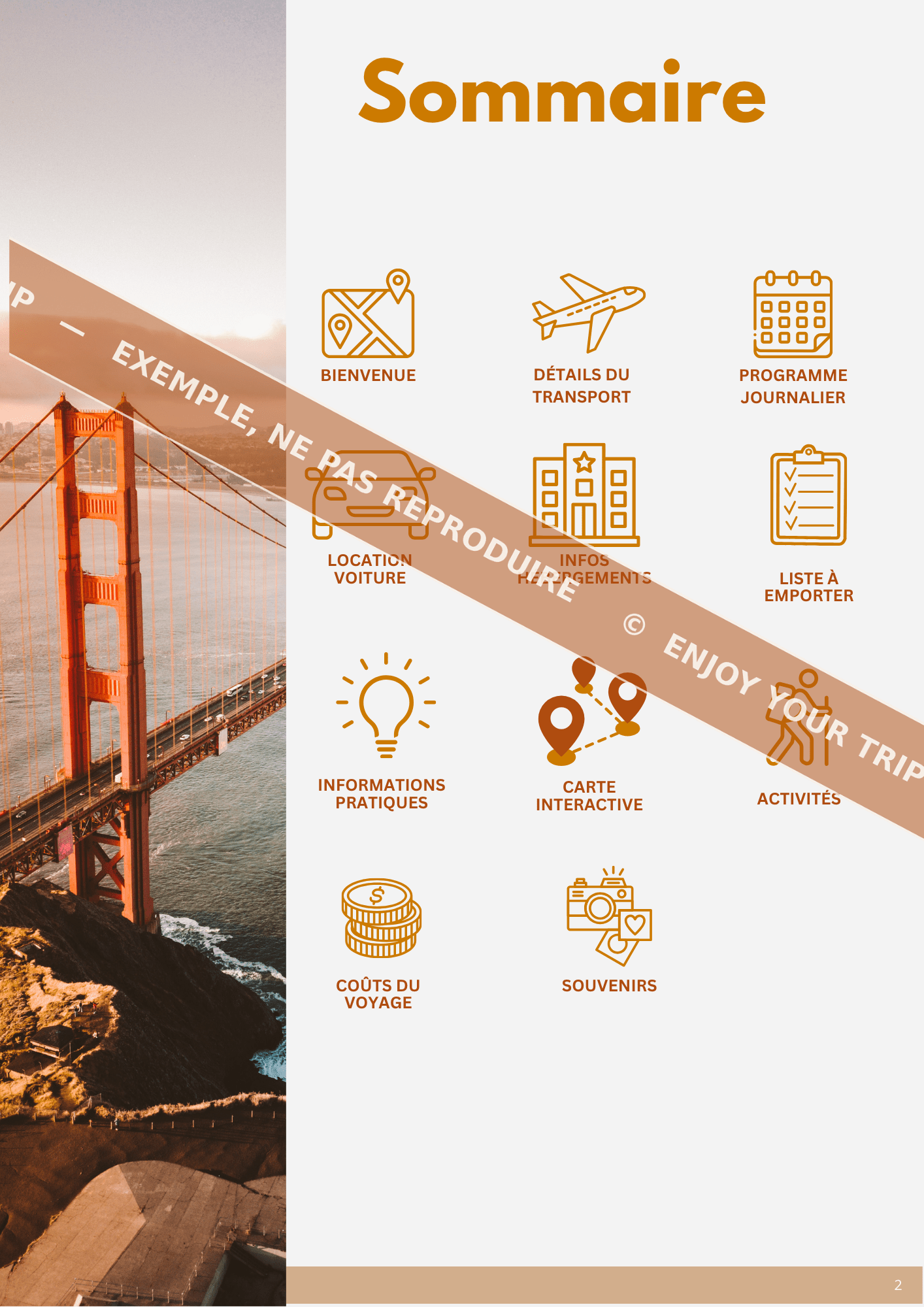 Exemple carnet de voyage | Travel planner - Enjoy your trip