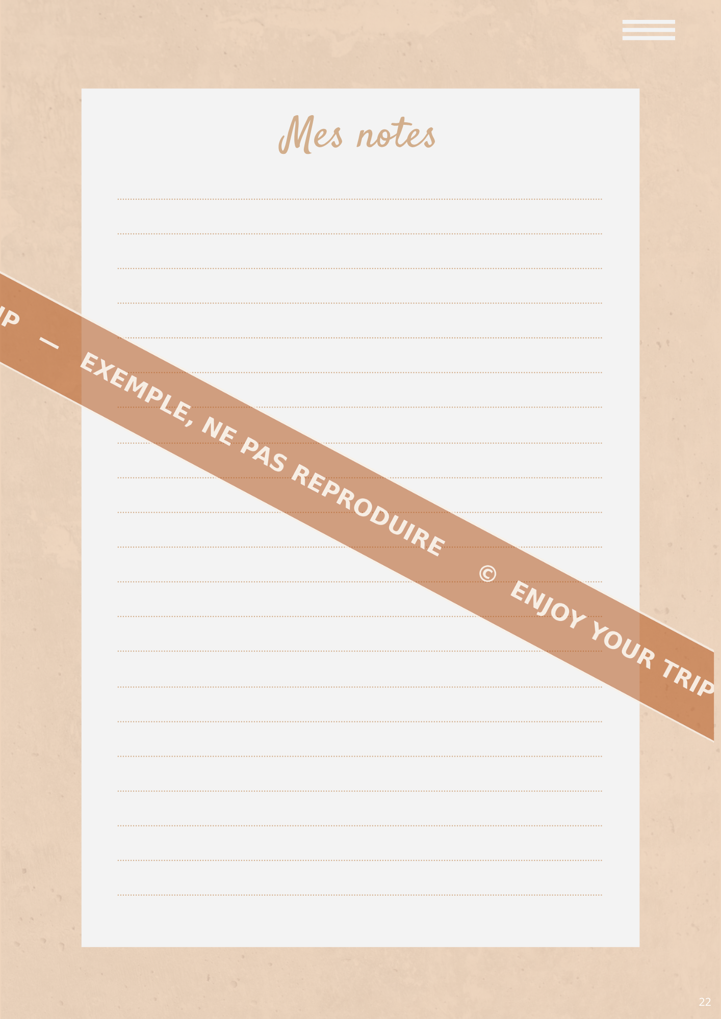 Exemple carnet de voyage | Travel planner - Enjoy your trip